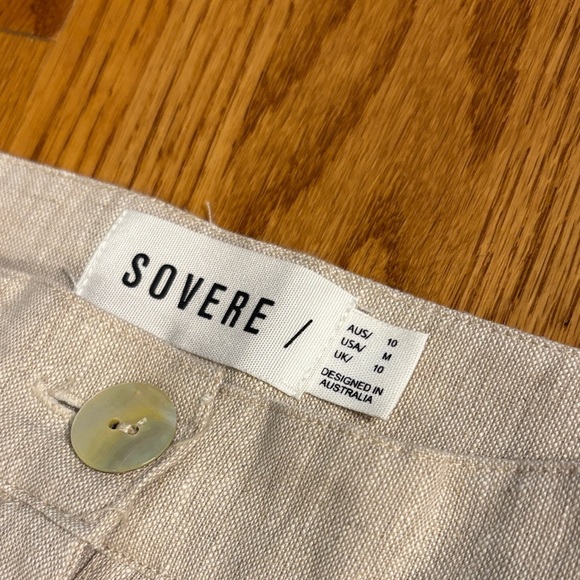 Sovere linen Cream Wide-Leg Pants - Picture 2 of 12